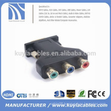 15pin male vga to 3 rca female splitter adapter for pc monitor projector